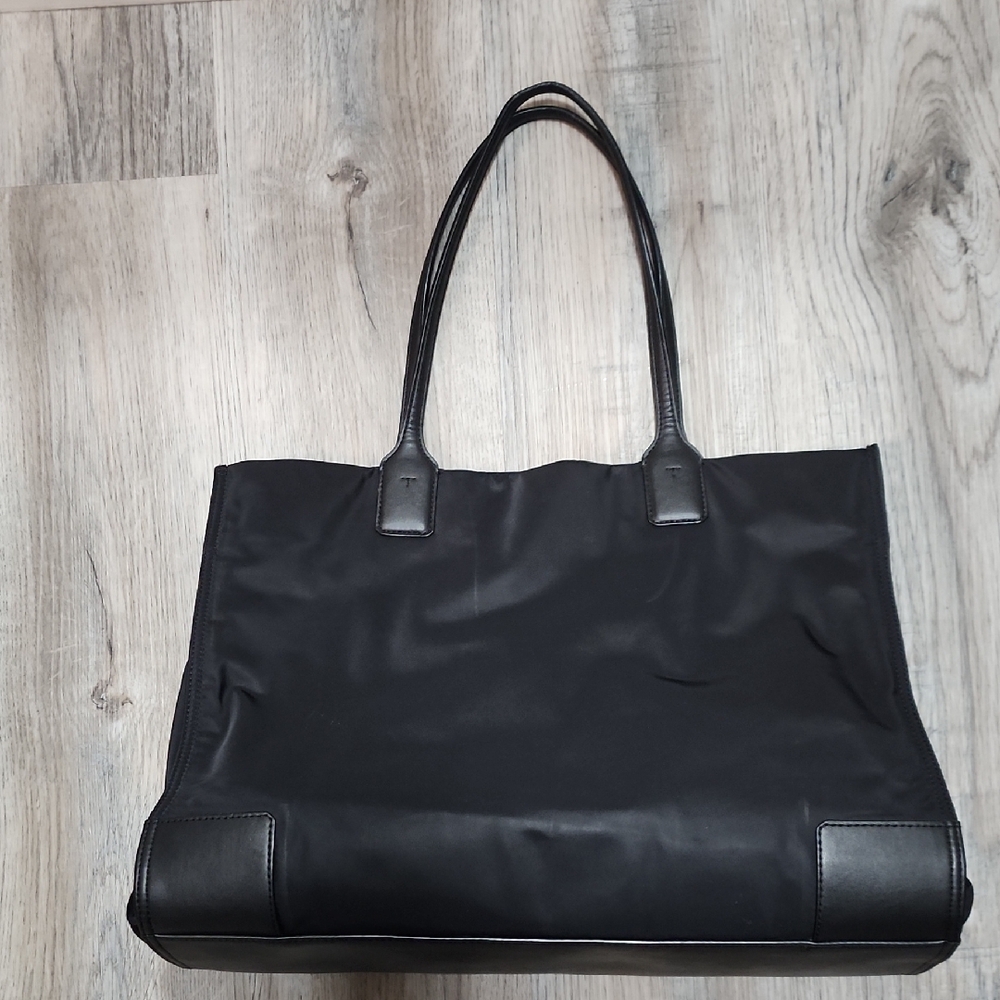 Tory Burch Ella Black Nylon Tote HandBag - Picture 3 of 17